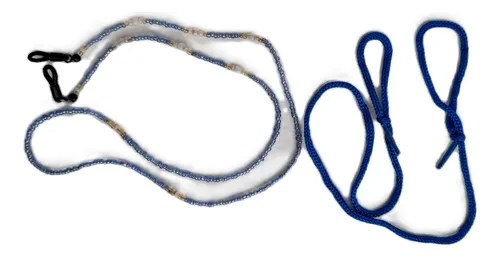 2 Sujeta Anteojos-1 Con Eslabones De Acrílico Y 1 Cordón Celeste - 3