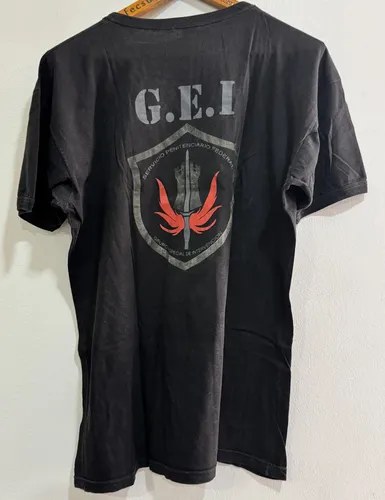 3 Remeras Negras Trabajo Spf Grupo Gei T Xl +2 De Regalo Negro Spf Xl Bordado - 4