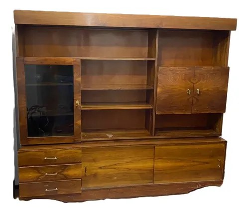 Aparador Modular Vajillero Cristalero 2.2m Marrón Se Retira Marrón