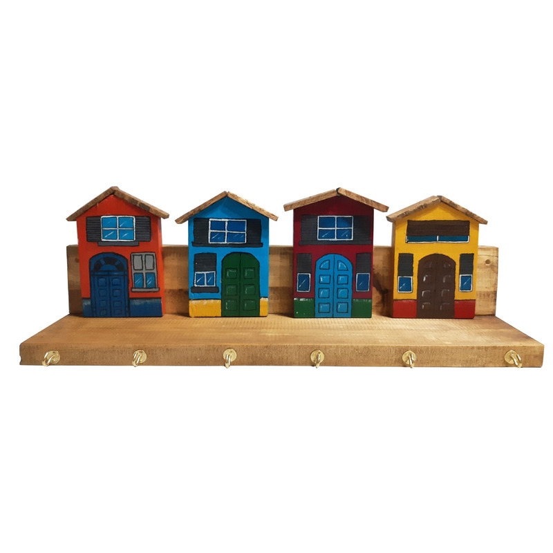 Portallaves Artesanal Seis Ganchos con Estante