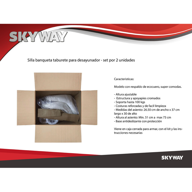 Silla banqueta taburete para desayunador - set por 2 unidades - 4/4