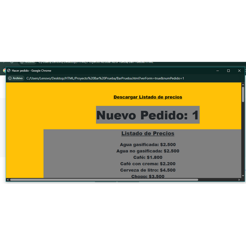 Sistema Integrado de Gestión de Ventas - Proyecto Bar Prueba - 2