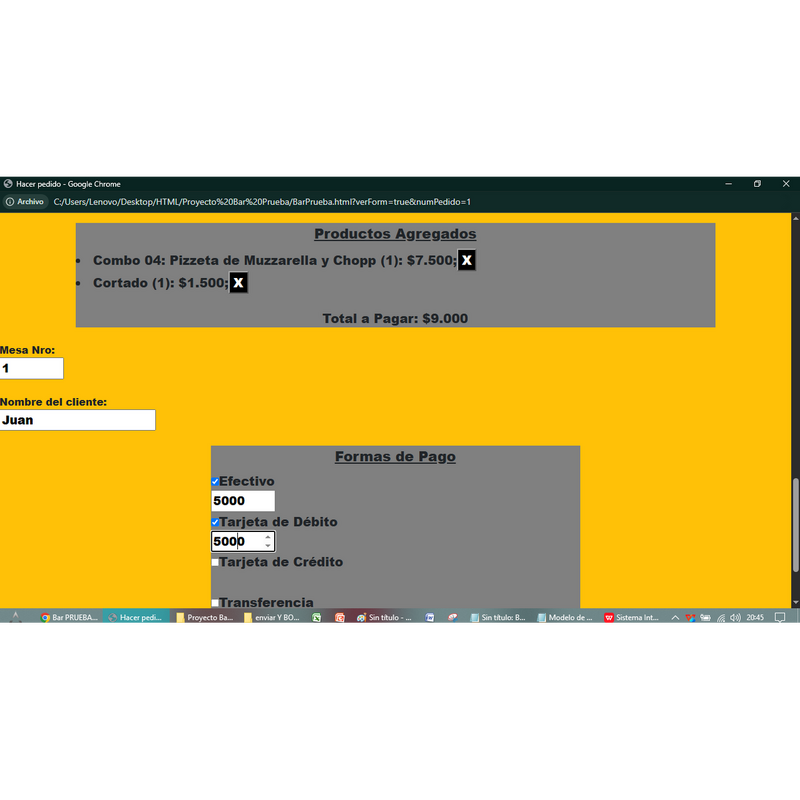 Sistema Integrado de Gestión de Ventas - Proyecto Bar Prueba - 3