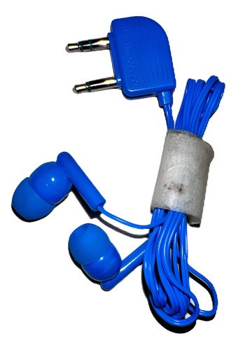 Auriculares Genéricos Doble 3.5mm - 1 Par Se Dobla Una Azul