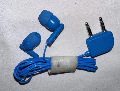 Auriculares Genéricos Doble 3.5mm - 1 Par Se Dobla Una Azul - 4