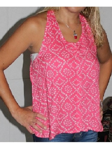 Blusa Mujer Rosa Indian Style T3 Acampanada Algodon Rosa-blanco M - 2