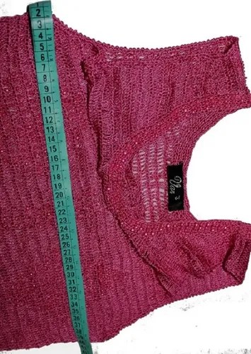 Blusa Vars Tejida Rosa T-m Hombro 37 Largo 62 Busto 42 Rosa Oscuro M - 5