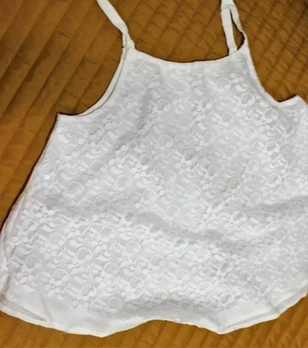 Blusa Blanco Tiza T 2 Con Encaje Excelente P 85 A 95 Busto Blanco M - 6