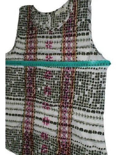 Blusa Indian Style T _ M Algodon Verde Claro M - 7