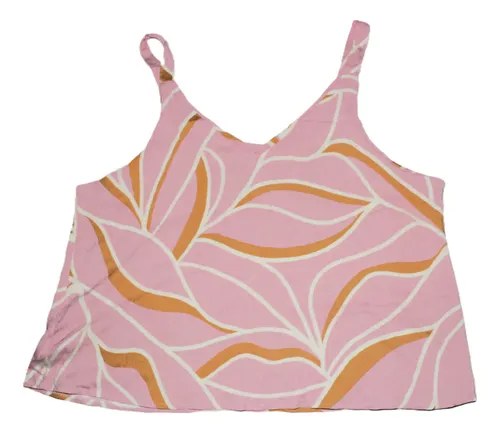Blusa Musculosa De Algodón Estampado T- Xl Coral Estampado Coral Claro 4 - 10