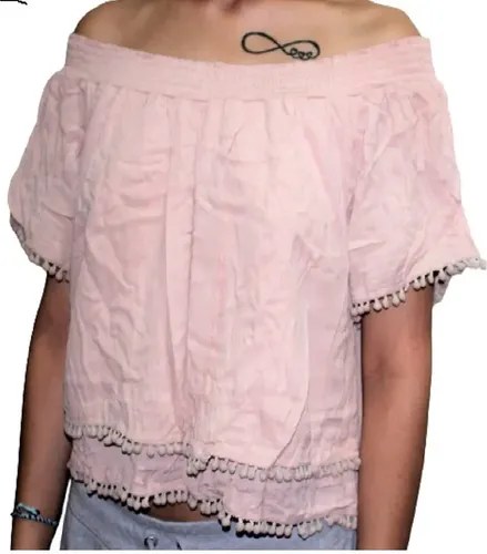 Blusa Sybila -falabella T L - Holgada Mujer Rosa -algodón Rosa Claro M - 3