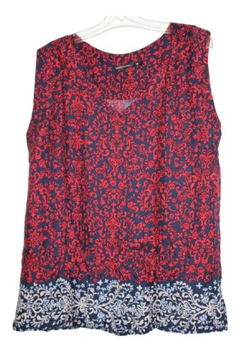 Blusa T 3 Cuesta Blanca Bordo Y Azul Estilo Indu 100% Visco Bordó 3 - 2