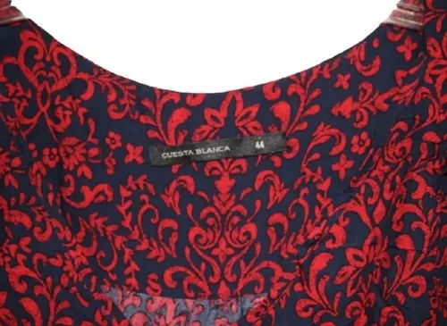 Blusa T 3 Cuesta Blanca Bordo Y Azul Estilo Indu 100% Visco Bordó 3 - 6