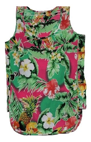Blusa Vestir Gasa T-m Ndian Style Mujer Sin Manga Floreada Verde Floreada M - 2