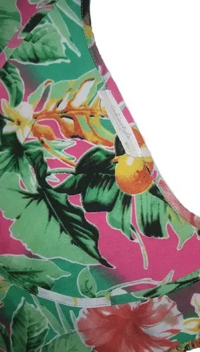Blusa Vestir Gasa T-m Ndian Style Mujer Sin Manga Floreada Verde Floreada M - 3