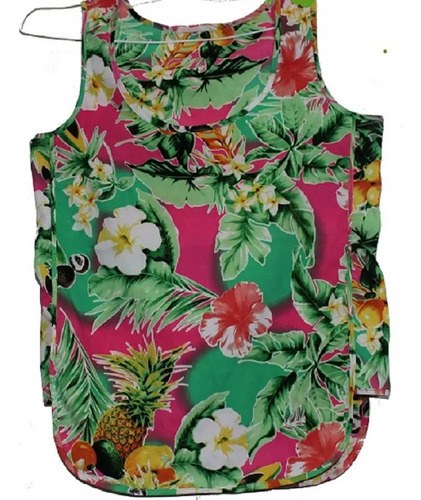 Blusa Vestir Gasa T-m Ndian Style Mujer Sin Manga Floreada Verde Floreada M - 6