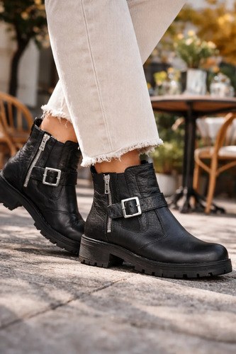 Bota Asland Negra Briganti Para Mujer N° 38 Plant 25 Cm Ne Cuero 38.5 Ar