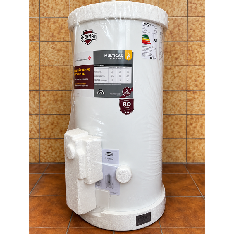 Termotanque Sherman 80L Multigas Nuevo Sin Uso TPGP080MSH13