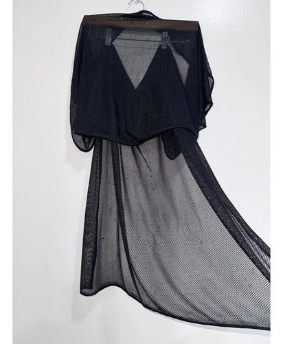Bufanda Pashmina Negra De Red 85 Cm X 1,60 M Tactica Spf Negro Liso L - 5