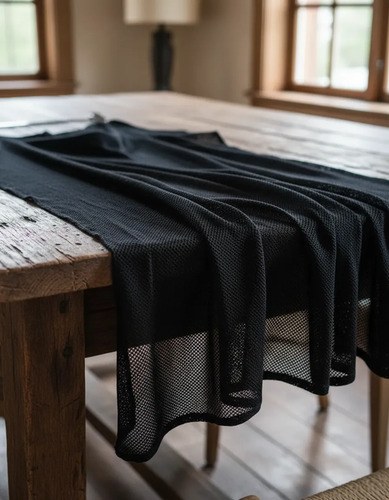 Bufanda Pashmina Negra De Red 85 Cm X 1,60 M Tactica Spf Negro Liso L - 10