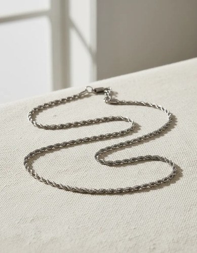 Cadena Collar Acero Quirúrgico Eslabón Espiga 45 Cm 2,5 Mm Plateado