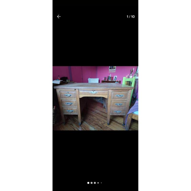 Escritorio Antiguo Excelente Calidad De Madera