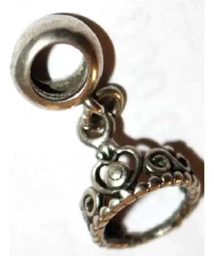 Charm Para Pulsera Pandora Dije Corona De Plata 13 Mm Alt 19 Plateado