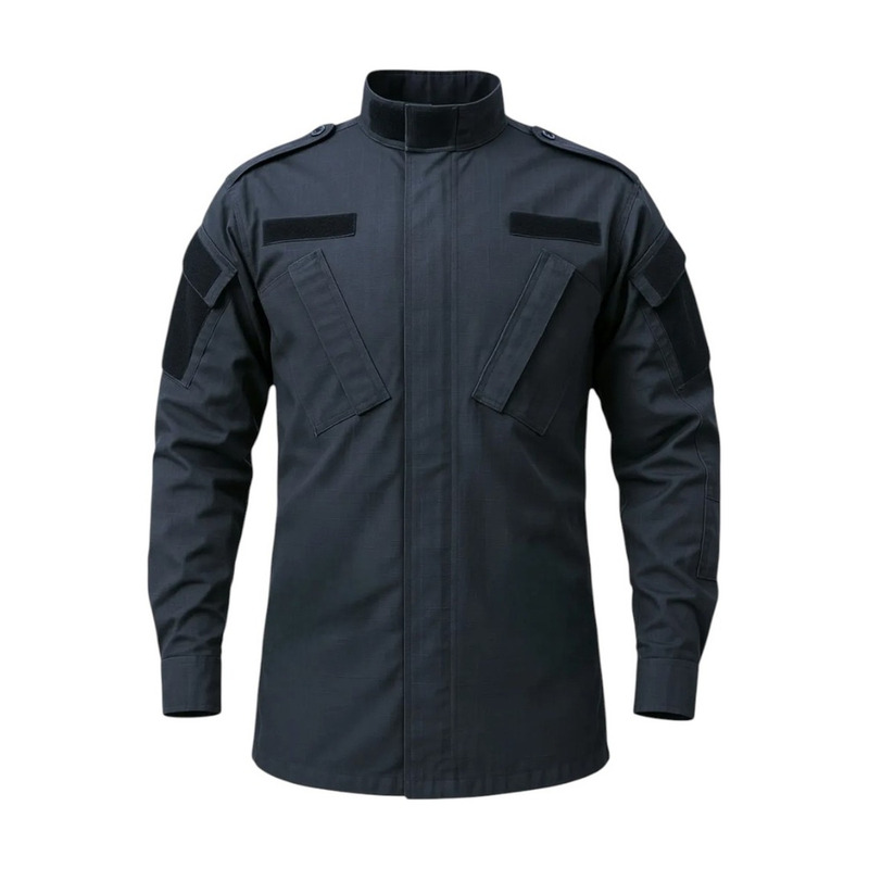 Chaquetilla Táctica Mao de Ripstop - Azul y Negro