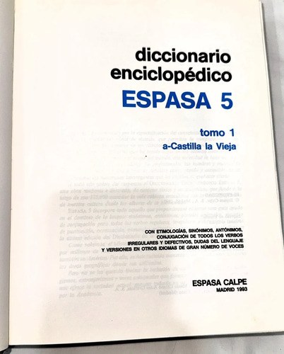 Diccionario Enciclopédico Espasa Calpe 5 T 1993 Mapas Ilustr - 8