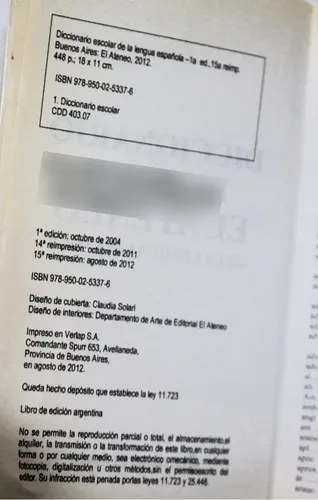 Diccionario Escolar De La Lengua Española Bolsillo, Ateneo, - 3