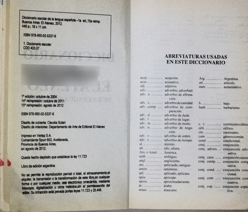 Diccionario Escolar De La Lengua Española Bolsillo, Ateneo, - 4