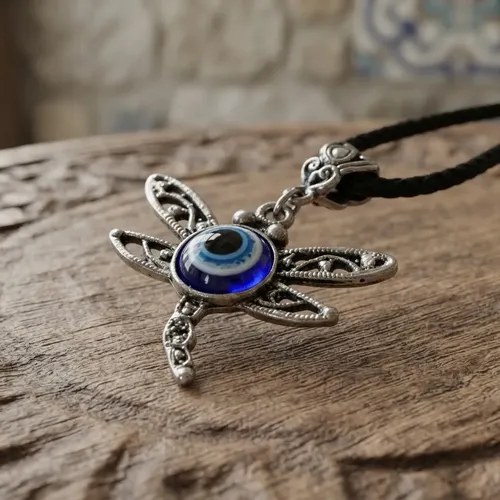 Dije Libélula Con Piedra Collar Cordon Bb Azul