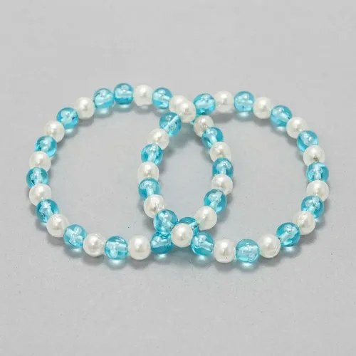 Dos Pulseras Celeste Y Blancas O Azul Elegi De Fotos Petras Agua 19 Cm