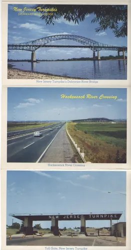 Antiguas Tarjetas Postales Desplegables Autopista New Jersey - 3