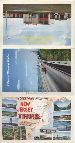Antiguas Tarjetas Postales Desplegables Autopista New Jersey - 5