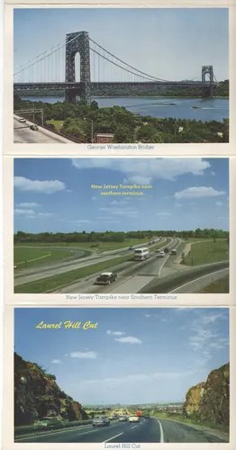 Antiguas Tarjetas Postales Desplegables Autopista New Jersey - 6