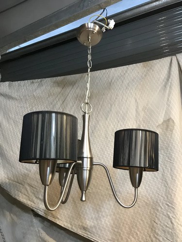Elegante Lámpara Colgante De 3 Luces Como Nueva Plateado