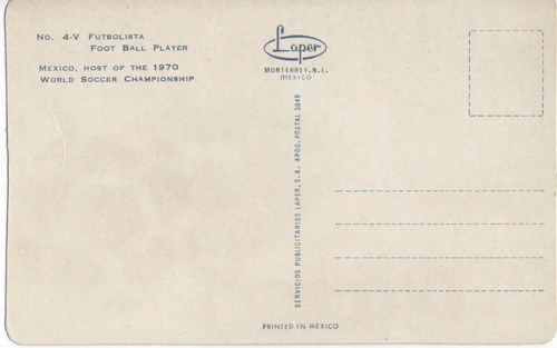 Tarjetas Postales Laper Mundial De Futbol Mexico 1970 - 7