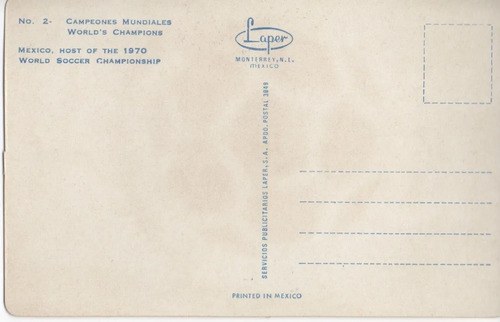 Tarjetas Postales Laper Mundial De Futbol Mexico 1970 - 8