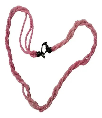 Gargantilla Collar Canutillo Rosa 50cm En Estuche P- Regalo Rosa