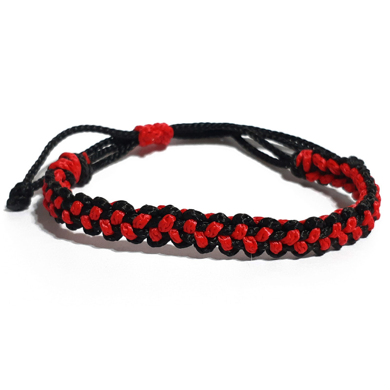 Pulsera Unisex Hilo Dos Colores Rojo Negro
