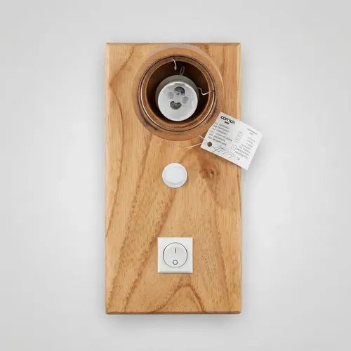 Aplique Pared Madera Paraiso Interruptor Herrajes Blanco Madera