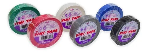 Cinta Aisladora Vini Tape Rollo 19mm X 20 Metros Colores Color Blanco Lisa - 3