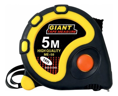 Cinta Metrica 5 Metros Profesional Con Freno Clip Mm Giant