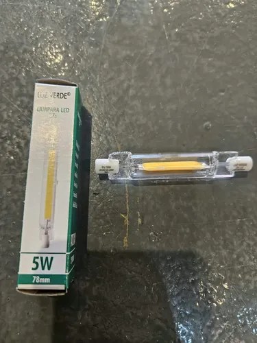 Foco Lampara Led Marca Luz Verde R7s Led 5w Cuarzo Blanco Cálido