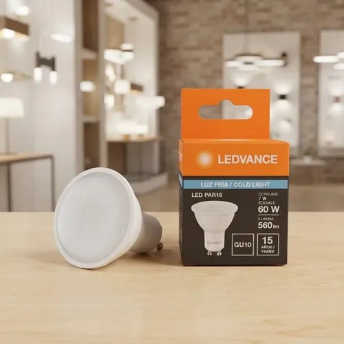Foco Led Ledvance Par 16 Eco 7w Luz Fria Gu10 560lm 230v Blanco Frío