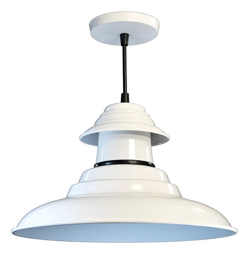 Lampara Colgante Galponera De Techo E27 Blanca Lumipack Blanco