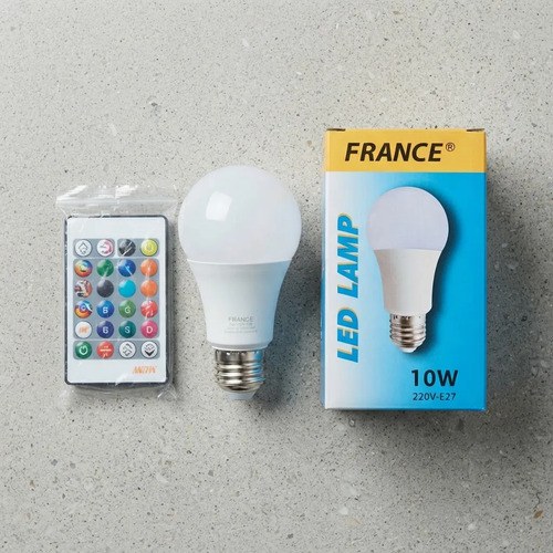 Lampara Led Rgb E27 220v 10w France Cet-006 77ma Rgb
