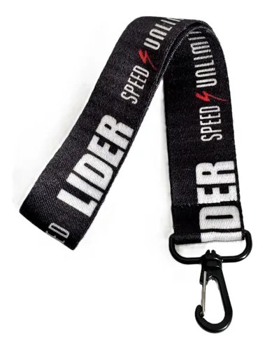 Llavero Speed Unlimited Lider Cinta 24cm Mosqueton Negro