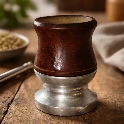 Mate Clásico Criollo - Marca Mate Palo Santo Mediano Marrón Metal